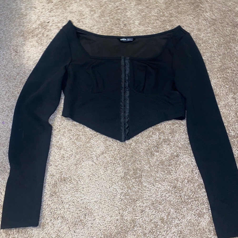 SHEIN corset Longsleeve crop top